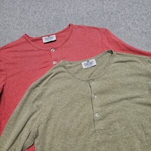 Mizzen+Main Shirt Mens M Trim Fit Henley Roll Tab Athleisure Stretch Lot Of 2